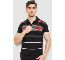 Поло мужское в полоску, цвет черный, 214R141