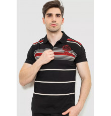 Поло мужское в полоску, цвет черный, 214R141