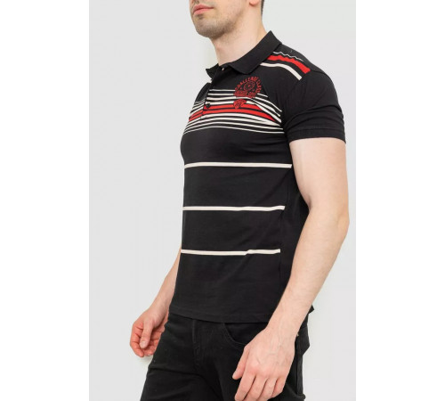 Поло чоловіче в смужку, колір чорний, 214R141