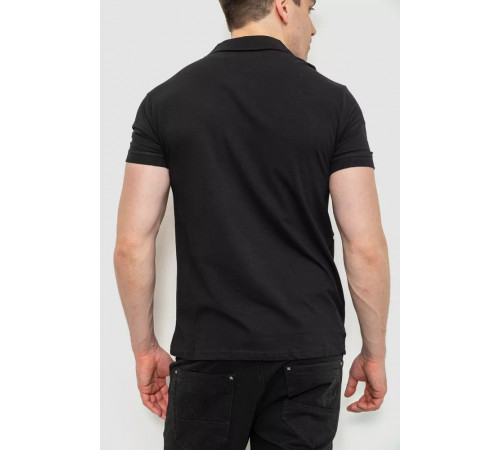 Поло чоловіче в смужку, колір чорний, 214R141