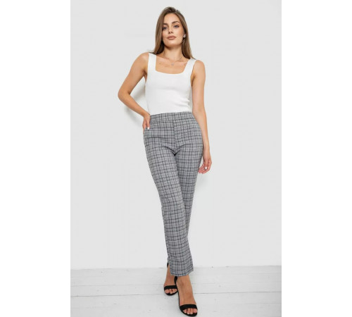 Штани жіночі у клітинку, колір сірий, 238RM94