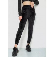 Спорт штани жіночі велюрові, колір чорний, 244R5571