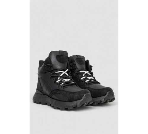 Кроссовки женские на меху, цвет черный, 243R109-5