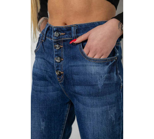 Джинси жіночі з потертостями, колір синій, 214R1415