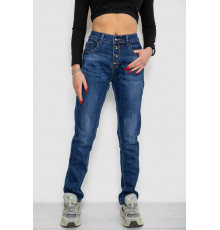 Джинси жіночі з потертостями, колір синій, 214R1415