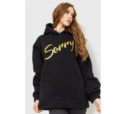 Худі жіночий на флісі тринитка Sorry, колір чорний, 102R316