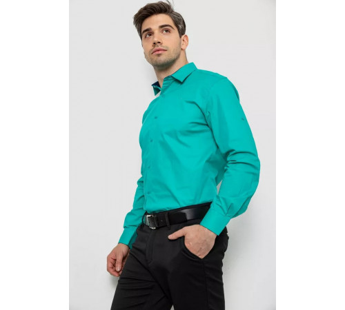 Сорочка чоловіча однотонна, колір м'ятний, 214R7327-1