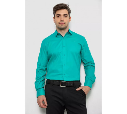 Сорочка чоловіча однотонна, колір м'ятний, 214R7327-1
