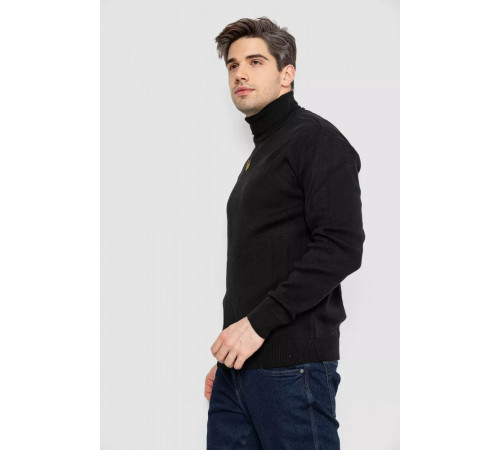 Гольф чоловічий з вишивкою тризуб, колір чорний, 161R010