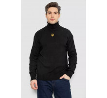 Гольф чоловічий з вишивкою тризуб, колір чорний, 161R010