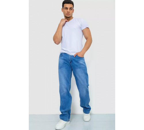 Джинсы мужские с потертостями, цвет голубой, 244R22-783.