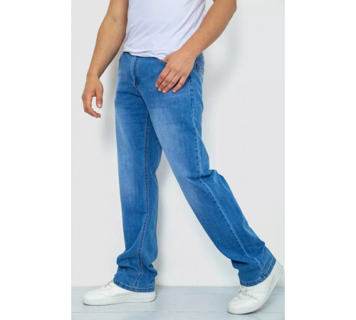 Джинсы мужские с потертостями, цвет голубой, 244R22-783.