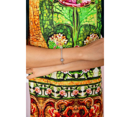 Жіноча сукня вільного крою, зеленого кольору з принтом, 167R072