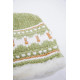 Детская шапка, зелено-белого цвета с узором, 167R7781.