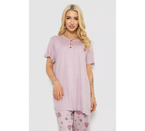 Пижама женская с принтом, цвет сиреневый, 243R6762.