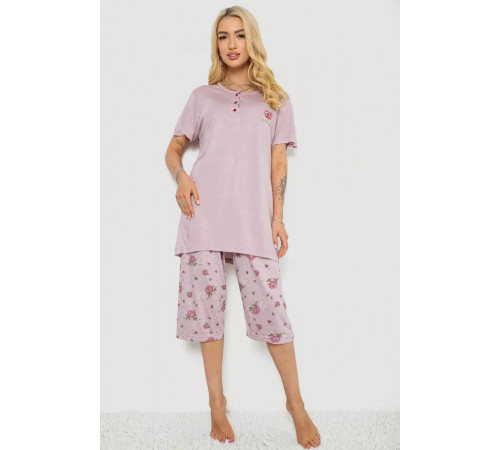 Пижама женская с принтом, цвет сиреневый, 243R6762.
