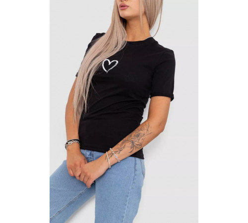 Женская футболка с принтом, цвет черный, 238R01643