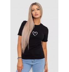 Футболка жіноча з принтом, колір чорний, 238R01643