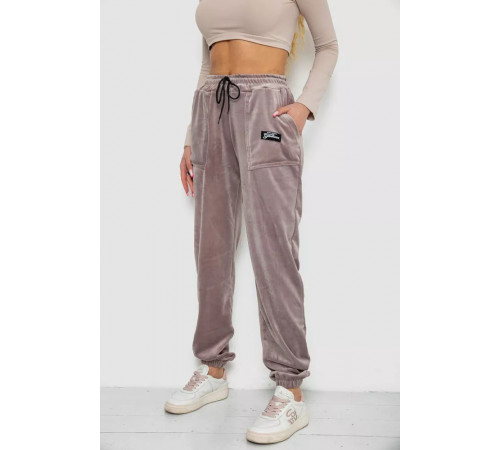 Брюки женские велюровые, цвет мокко, 238R58473