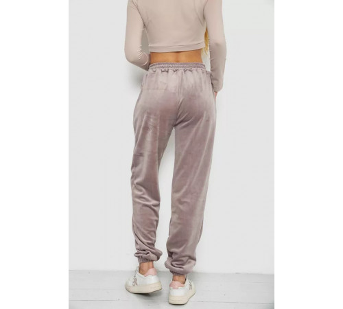 Брюки женские велюровые, цвет мокко, 238R58473