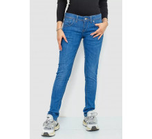 Джинси жіночі однотонні, колір синій, 244R014