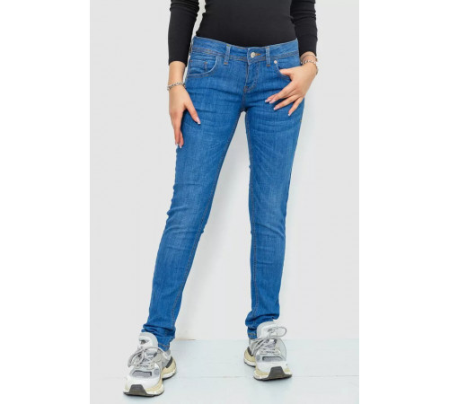 Джинси жіночі однотонні, колір синій, 244R014