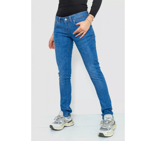 Джинси жіночі однотонні, колір синій, 244R014