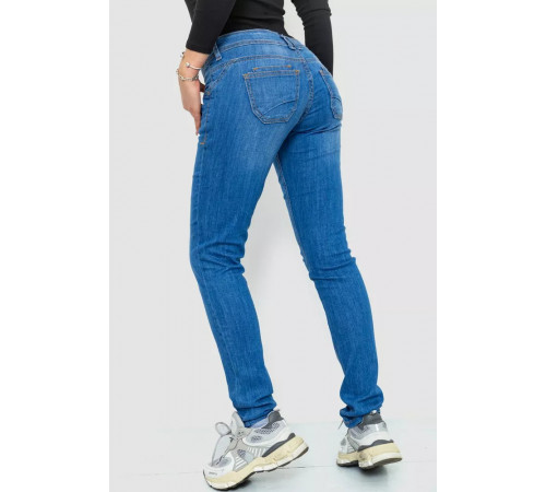 Джинси жіночі однотонні, колір синій, 244R014
