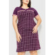 Платье в клетку повседневное, цвет темно-фиолетовый, 231R6404.