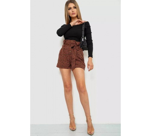 Шорти жіночі шифонові, колір коричнево-чорний, 244R079