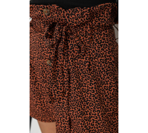 Шорти жіночі шифонові, колір коричнево-чорний, 244R079