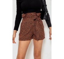 Шорты женские шифоновые, цвет коричнево-черный, 244R079