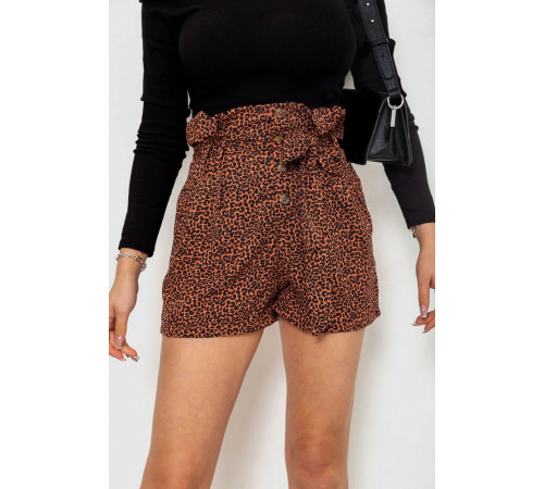 Шорти жіночі шифонові, колір коричнево-чорний, 244R079