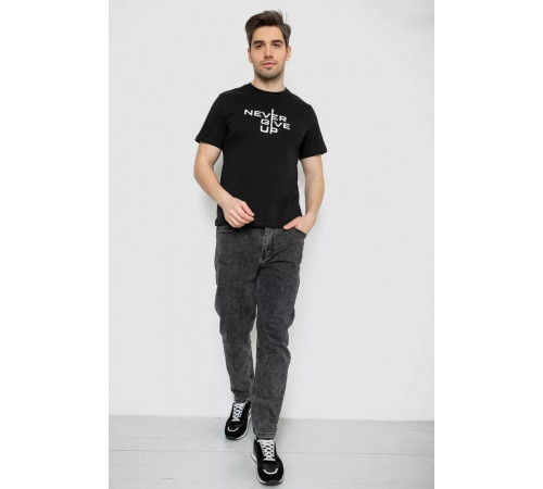 Мужская футболка с принтом, цвет черный, 241R1905