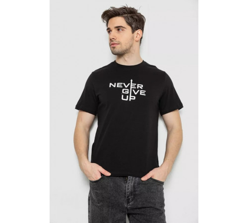 Мужская футболка с принтом, цвет черный, 241R1905