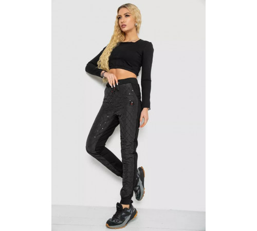 Брюки женские укороченные, цвет черный, 243RA042