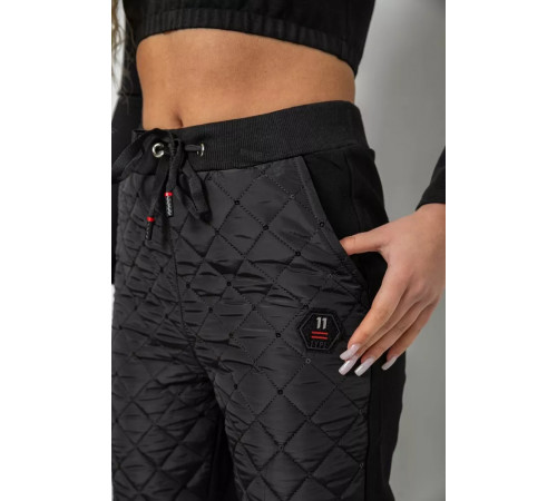 Брюки женские укороченные, цвет черный, 243RA042