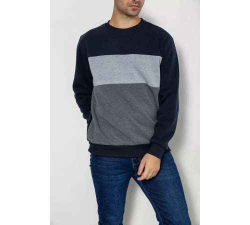 Батник чоловічий на флісі, колір синьо-сірий, 244R2349