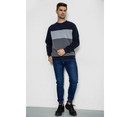 Батник чоловічий на флісі, колір синьо-сірий, 244R2349