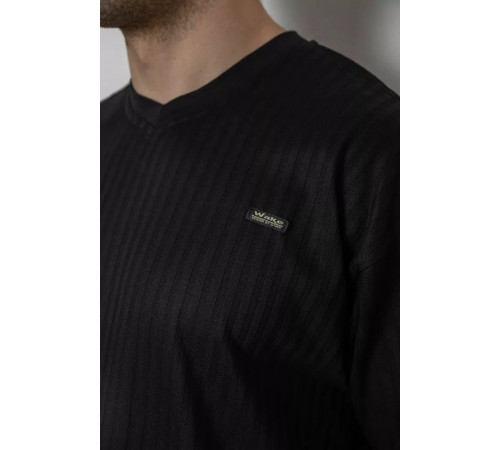 Футболка чоловіча однотонна, колір чорний, 247R3140