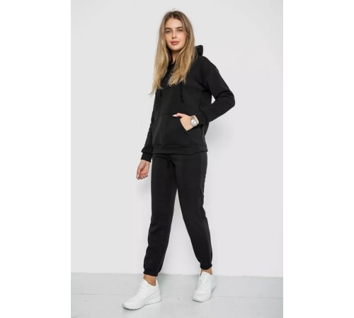 Спорт костюм женский на флисе, цвет черный, 241R1530 Спорт костюм женский на флисе, цвет черный, 241R1530