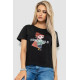 Женская футболка с принтом, цвет черный, 221R3016