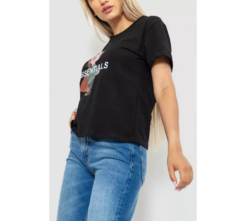 Женская футболка с принтом, цвет черный, 221R3016