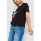 Женская футболка с принтом, цвет черный, 221R3016