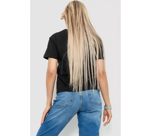 Женская футболка с принтом, цвет черный, 221R3016