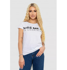 Женская футболка с патриотическим принтом, цвет белый, 244R2213-1