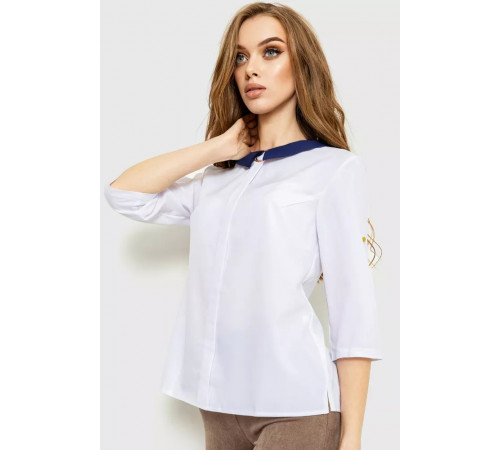 Блуза классическая, цвет бело-синий, 230R081.