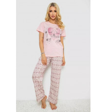 Жіноча піжама з принтом, колір рожевий, 243R3338