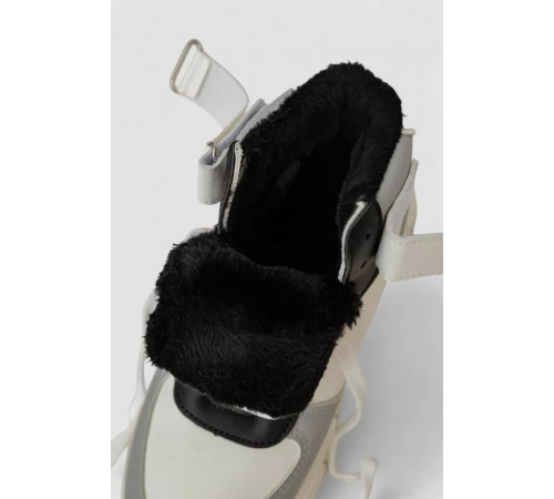 Кроссовки женские зимние на меху, цвет бело-черный, 248RMB05-86