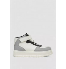 Кросівки жіночі зимові на хутрі, колір біло-чорний, 248RMB05-86